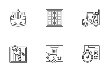 Logística Paquete de Iconos