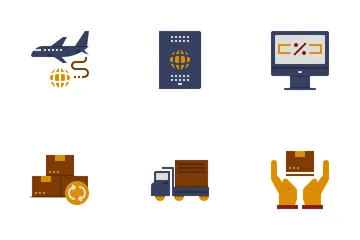 Logistics And Shipping Flat Icon Pack