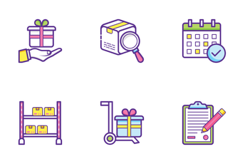Logistics Delivery Flat Outline Concepts 2 Icon Pack