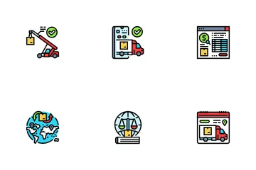 Logistics Manager Warehouse Icon Pack