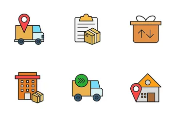 Logistiklieferung Icon Pack