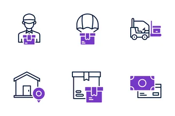 Logistik und Lieferung Symbolpack