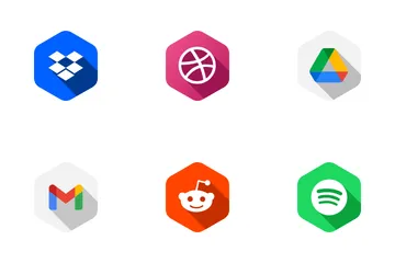 Logotipo hexagonal de redes sociales Paquete de Iconos