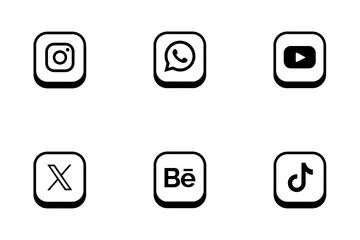 Logotipo da marca de mídia social Pacote de Ícones