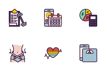 Lose & Gain Weight Filled Outline Style Icon Pack