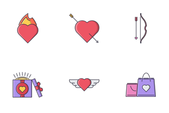 Love Filled Outline Icon Pack