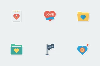 Love & Romance Flat Paper Icons