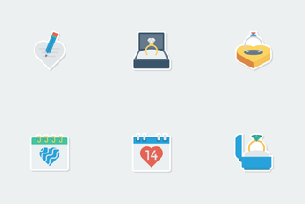 Love & Romance Flat Paper Icons Icon Pack