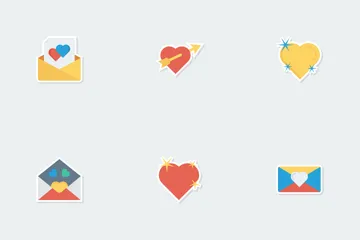 Love & Romance Flat Paper Icons Icon Pack