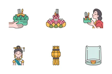 Loy Krathong Festival Icon Pack