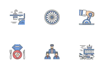 Luftfahrtdienstleistungen Icon Pack