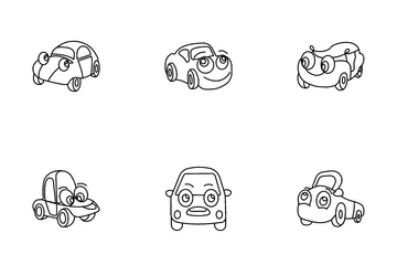 Automobili di cartone Icon Pack