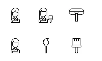 Maid Clean Equipment Icon Pack
