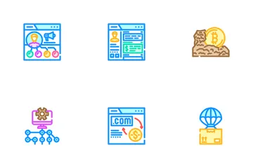 인터넷으로 돈 버는 온라인 직업 아이콘 팩