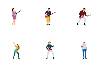 Male And Female Singers And Musicians Icon Pack