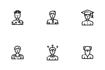 Male Business And Expression Icon Pack
