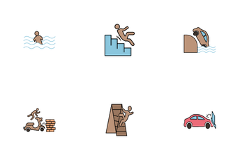 Man Accident Icon Pack