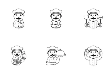 Man Chef Cartoon Icon Pack