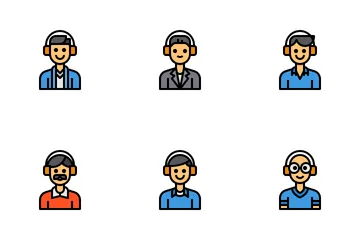 Man With Headphone Avatar Icon Pack