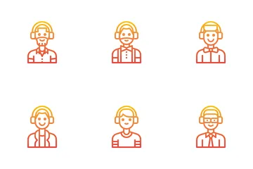 Man With Headphone Avatar Icon Pack