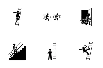 Man With Ladder Icon Pack