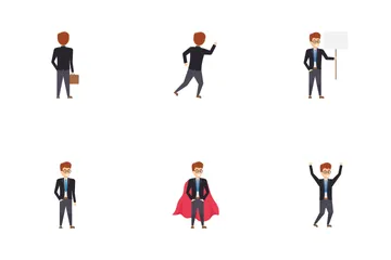 Manager In Different Posses  Icon Pack
