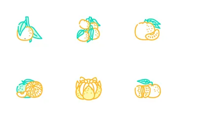 Mandarin Citrus Fruit Icon Pack