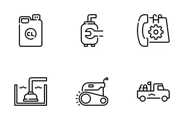 Mantenimiento de piscinas Paquete de Iconos