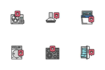 Mantenimiento de reparación de electrodomésticos Paquete de Iconos