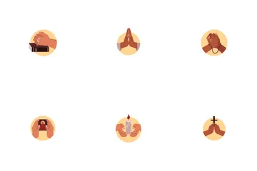 Mãos de Oração Diversas Pacote de Ícones