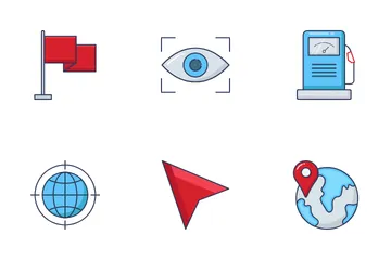 Map And Navigation Flat Lineal Vol 1 Icon Pack