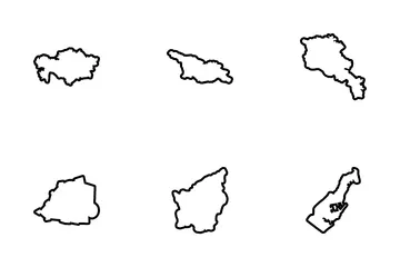 Mapa do país europeu Pacote de Ícones