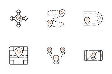 Mapa e navegação Pacote de Ícones