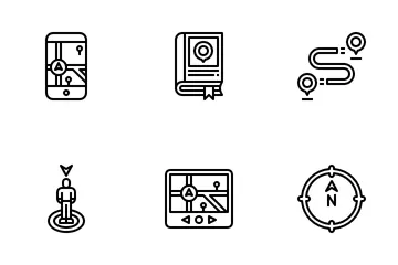 Mapa e navegação Pacote de Ícones