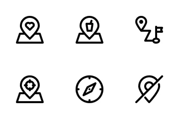 Mapa y navegación Paquete de Iconos