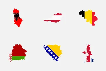 Mapas de países europeus Pacote de Ícones