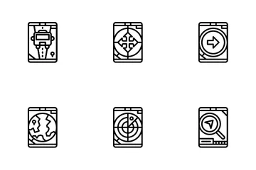 Mapas e localização Pacote de Ícones