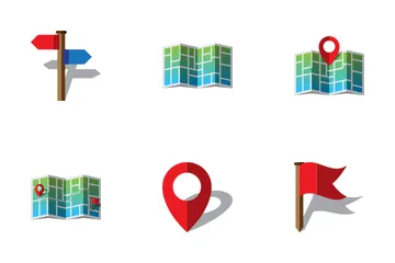 Mapas y geolocalización Icon Pack