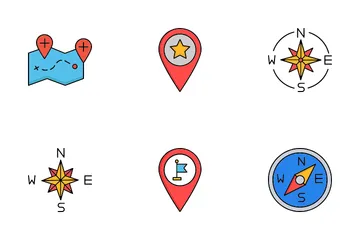 Mapas y ubicación Paquete de Iconos