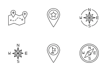 Mapas y ubicación Paquete de Iconos