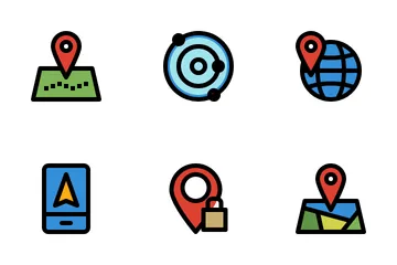 Mapas y ubicaciones Paquete de Iconos