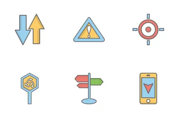 Maps And Navigation Filled Line Icon Pack