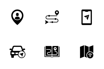 Maps & Navigation Glyph Icon Pack