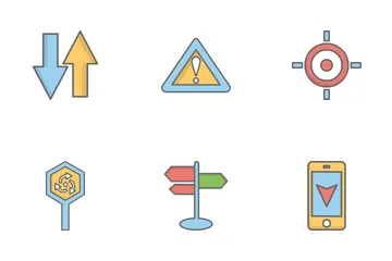 Maps & Navigation Line Filled Icon Pack