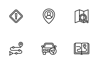 Maps & Navigation LineArt Icon Pack
