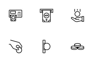 Maquina de boletos Paquete de Iconos