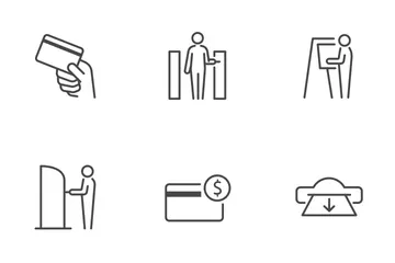 Maquina de boletos Paquete de Iconos