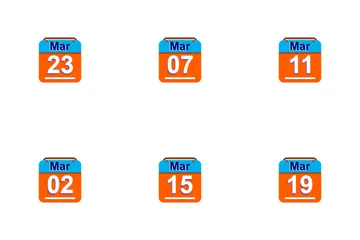 March  Calendar 2017 - 4 - Flat Icon Pack