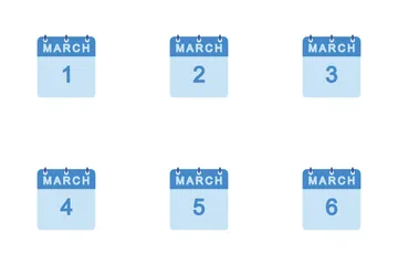 March Calendar Icon Pack