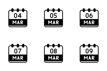 March Calendar Icon Pack